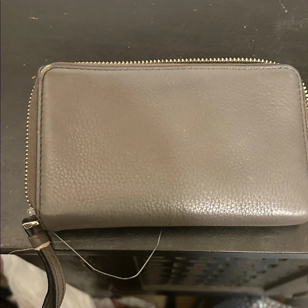 Marc Jacobs Charcoal Leather Wristlet Wallet